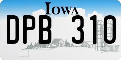 IA license plate DPB310