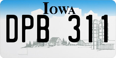 IA license plate DPB311