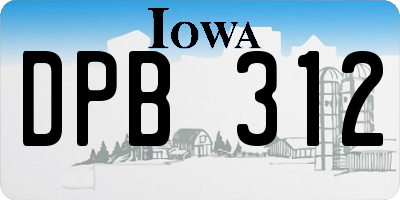 IA license plate DPB312