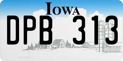 IA license plate DPB313