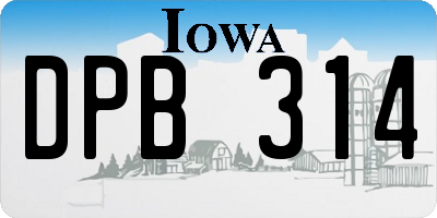 IA license plate DPB314
