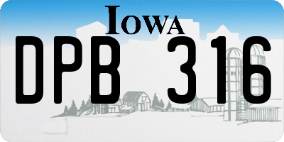 IA license plate DPB316