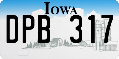 IA license plate DPB317