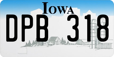 IA license plate DPB318