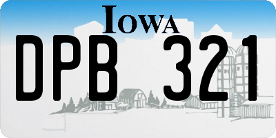 IA license plate DPB321