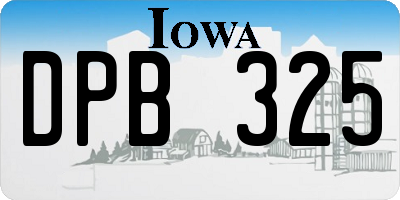 IA license plate DPB325