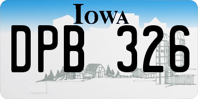 IA license plate DPB326