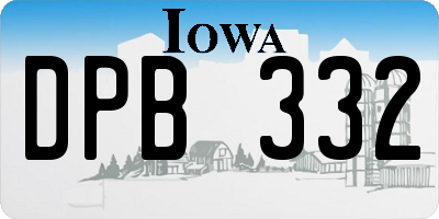 IA license plate DPB332