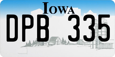IA license plate DPB335