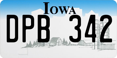 IA license plate DPB342