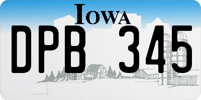 IA license plate DPB345