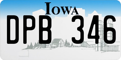 IA license plate DPB346