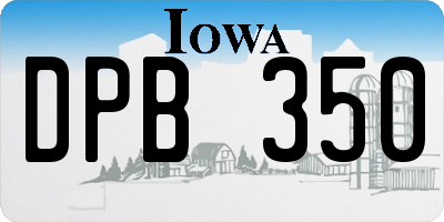 IA license plate DPB350