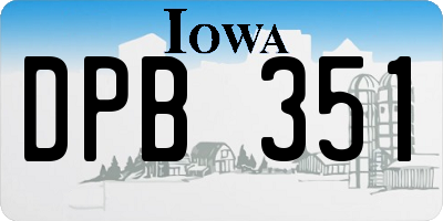 IA license plate DPB351