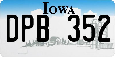 IA license plate DPB352