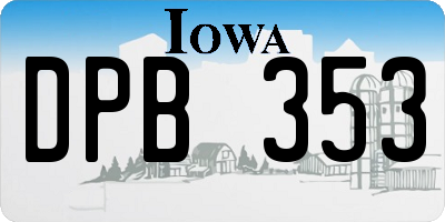 IA license plate DPB353