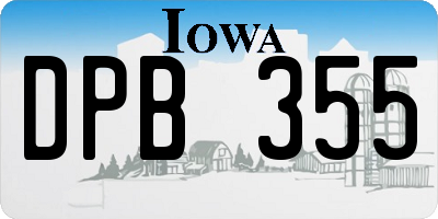 IA license plate DPB355