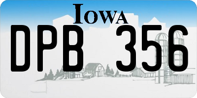 IA license plate DPB356