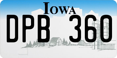 IA license plate DPB360