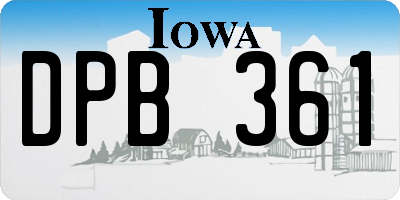 IA license plate DPB361