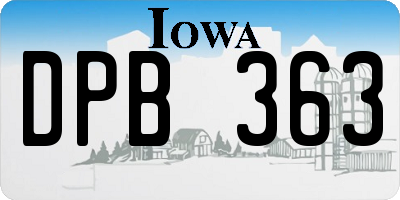 IA license plate DPB363
