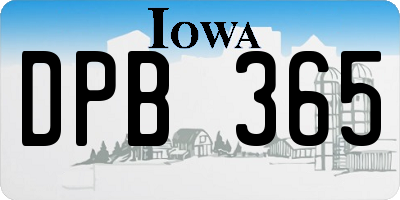 IA license plate DPB365
