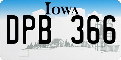 IA license plate DPB366