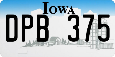 IA license plate DPB375