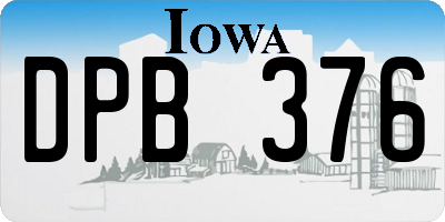 IA license plate DPB376