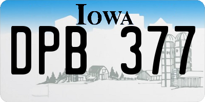 IA license plate DPB377