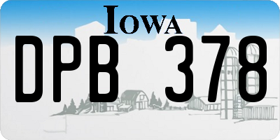 IA license plate DPB378