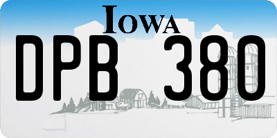 IA license plate DPB380