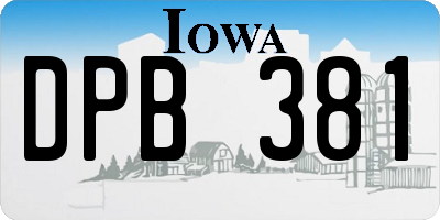 IA license plate DPB381