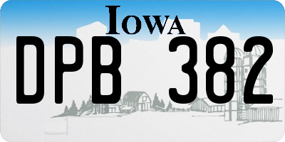 IA license plate DPB382