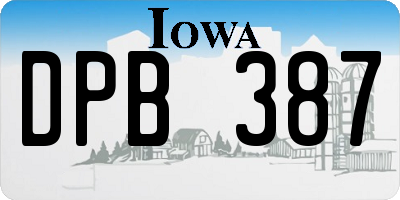 IA license plate DPB387