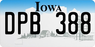 IA license plate DPB388