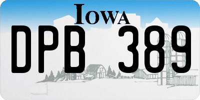 IA license plate DPB389