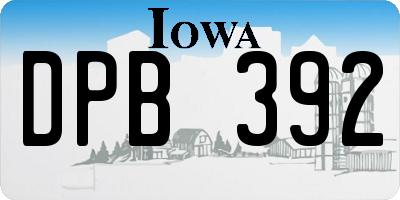 IA license plate DPB392
