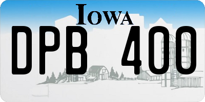 IA license plate DPB400
