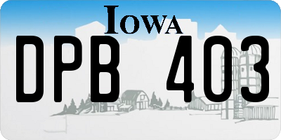 IA license plate DPB403