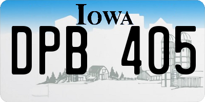 IA license plate DPB405