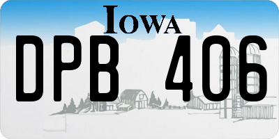 IA license plate DPB406