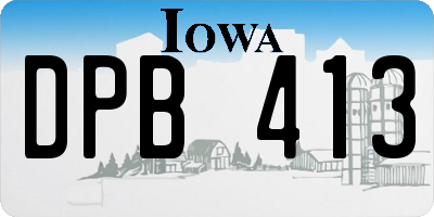IA license plate DPB413