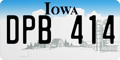 IA license plate DPB414