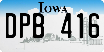 IA license plate DPB416