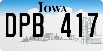 IA license plate DPB417