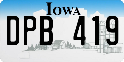 IA license plate DPB419
