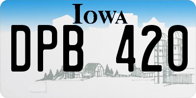 IA license plate DPB420