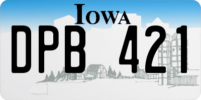 IA license plate DPB421
