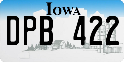 IA license plate DPB422